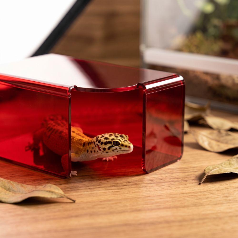 Translucent Reptile Hide Cave Stackable Visible Shelter House Lizard Acrylic Shelter Pet Breeding