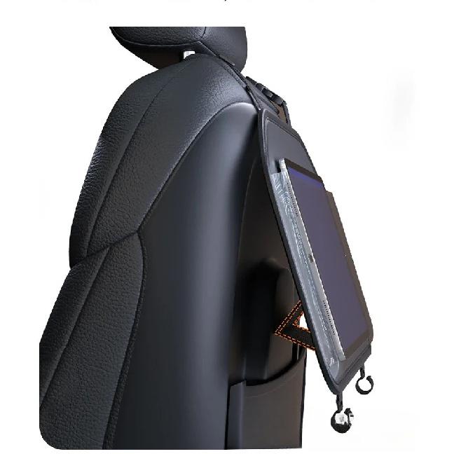 Car Seat Back Hanging Ipad Storage Bag Leather Auto Rear Seat Phone Pocket With Hooks Holder For Kids Interior Accessories