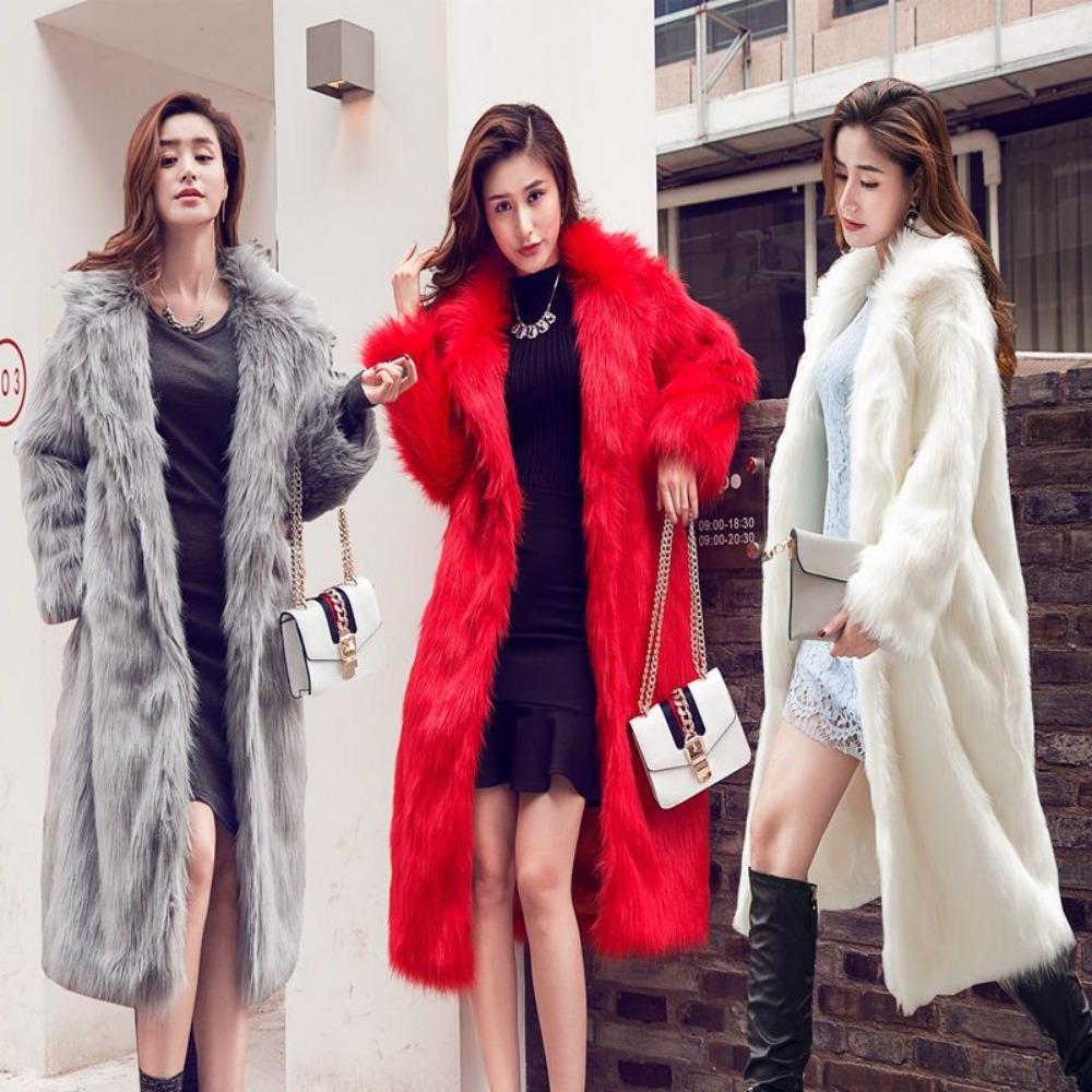 Autumn and Winter New Imitation Fox Fur Coat Mid-length Fur Coat Women's Loose Fashionable Warm Coat