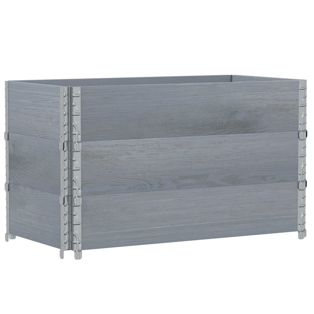 Pallet Top Frame Set 3 Pcs Grey 100 X 50 Cm Solid Pine Wood