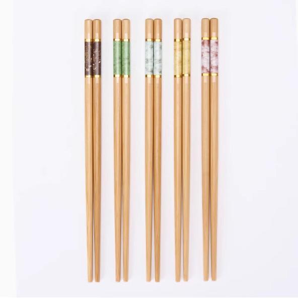 Natürliches Bambus Essstäbchen Set: Unlackiert, Ungewachst, Rutschfest, Schimmelresistent, Hochtemperaturbeständig, Familienset