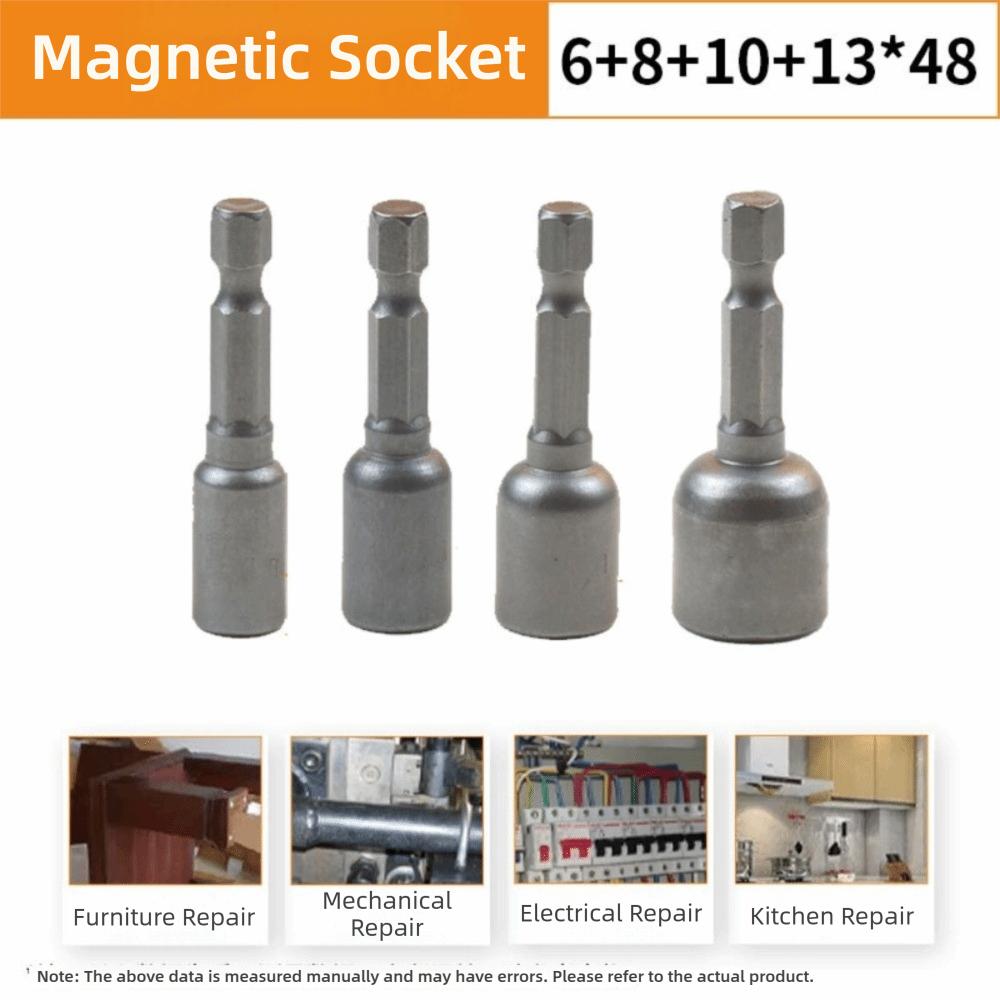6-13 Mm Steel Socket Adapter Set 1/4” Hex Bolt Driver Socket Kit Deepen Magnetic Bits Hand Tools