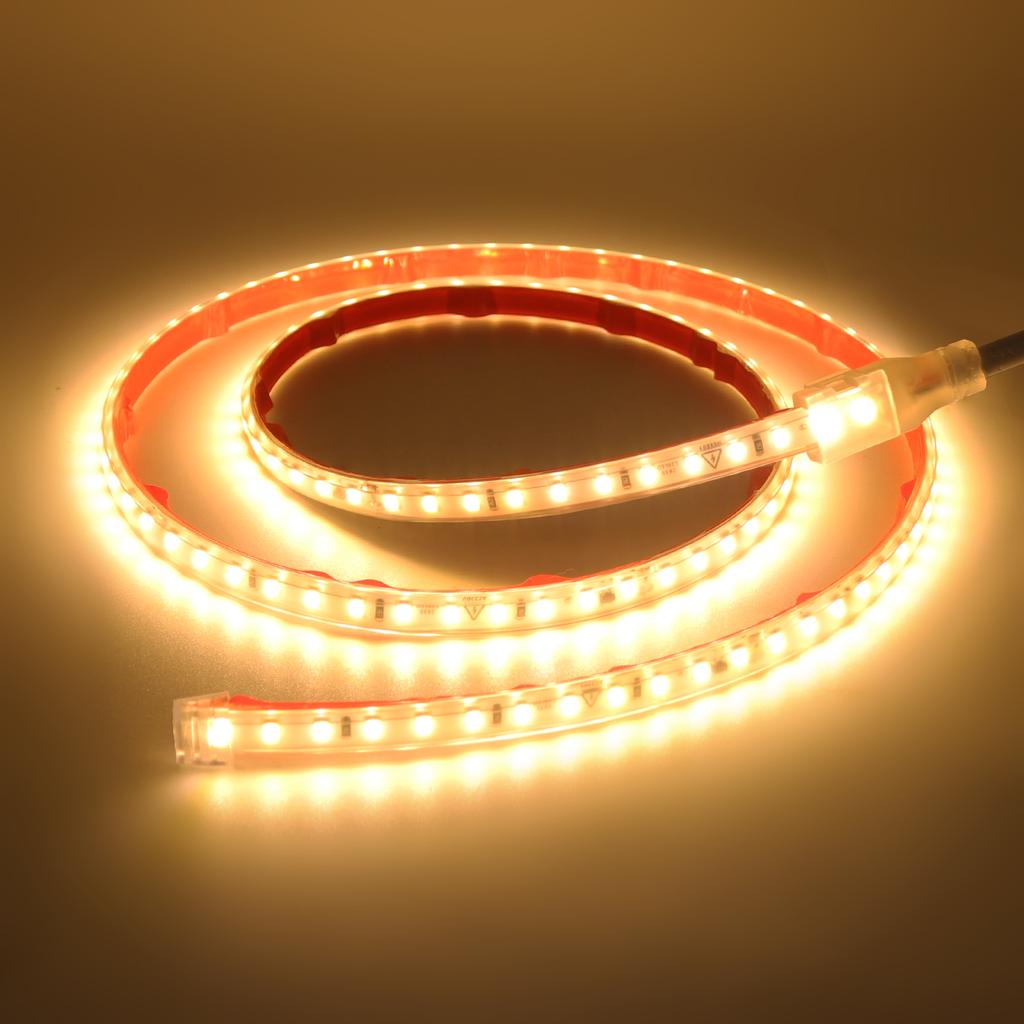 AC220V LED Strip Lights EU UK Plug SMD2835 120LEDs/m Waterproof Lamp With Adhesive Tape Warm/Natural/Cool White Red Blue Yellow