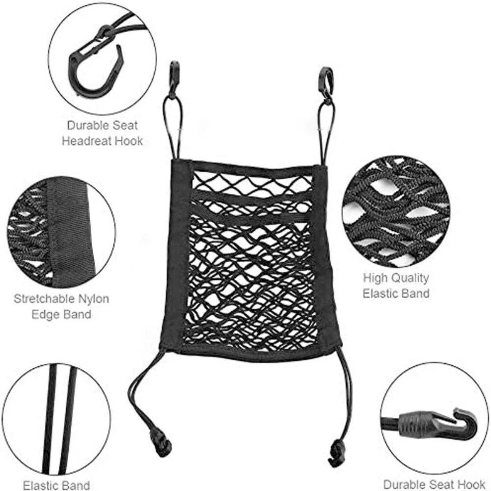 New Mesh Net Car Storage Net Safety Protector Black Trunk Storage Net Elastic Design Elastic Storage Net Back Seat