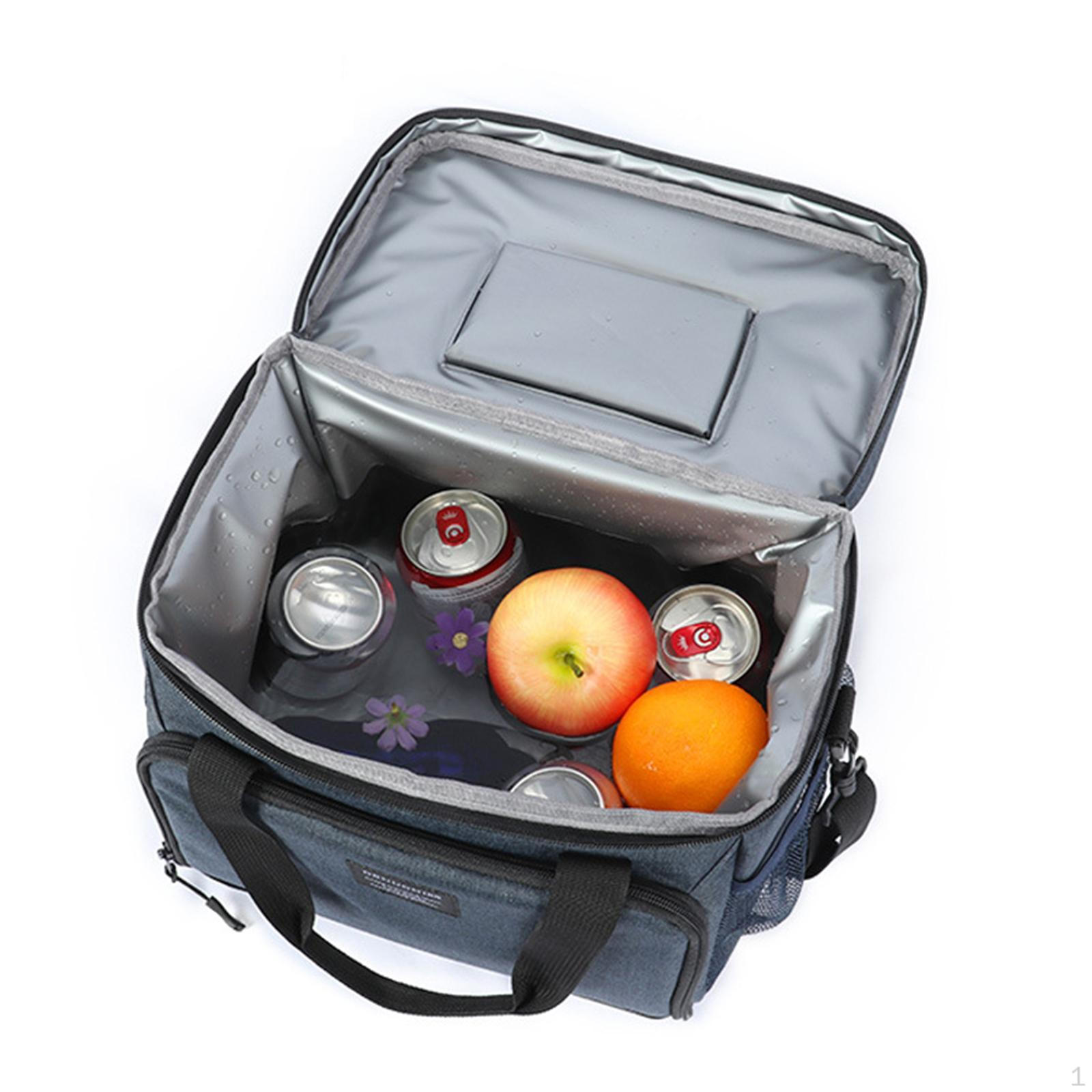 

Insulated Lunch Bag Hiking Beach Food Box Container Tote Picnic for темно-синього кольору