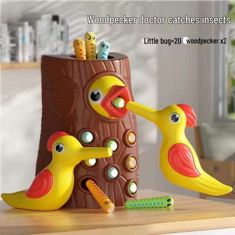 Woodpecker Magnetic Fishing Game: Educational Toy for Kids' Hand-Eye Coordination