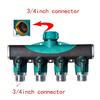 SHGO-Garden Hose 3/4" 4-Way Tap Connector Pipe Splitter Plastic Drip Irrigation Water Connection Agricultural New EU Plug