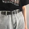 Fashionable Style Korean Black Pu Belt For Men And Women Perfect For Outfits Everyday