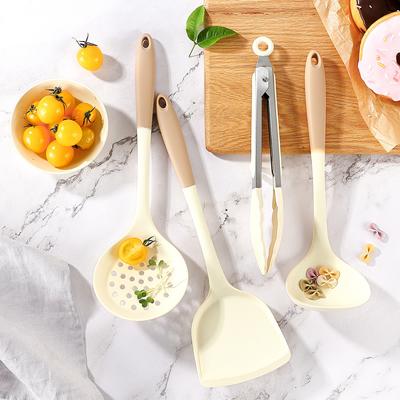 Lot de 4 ustensiles de cuisine en silicone, spatule antiadhésive, cuillère à soupe, ustensiles de cuisine, pelle, cuillère à soupe, ustensiles de cuisine
