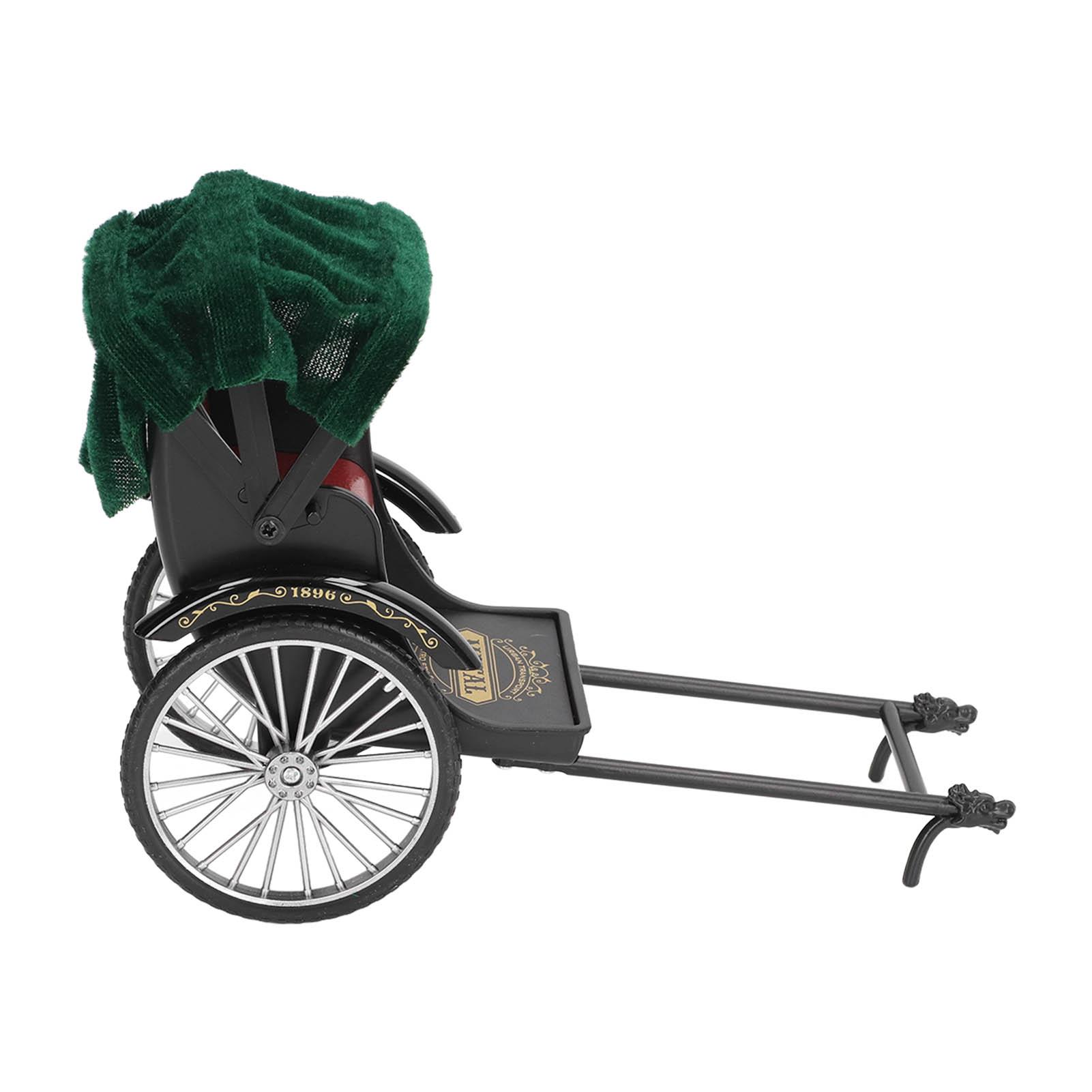 

Simulation Rickshaw Model Toy Alloy Delicate Details Exquisite Workmanship Jinrikisha Decoration красный