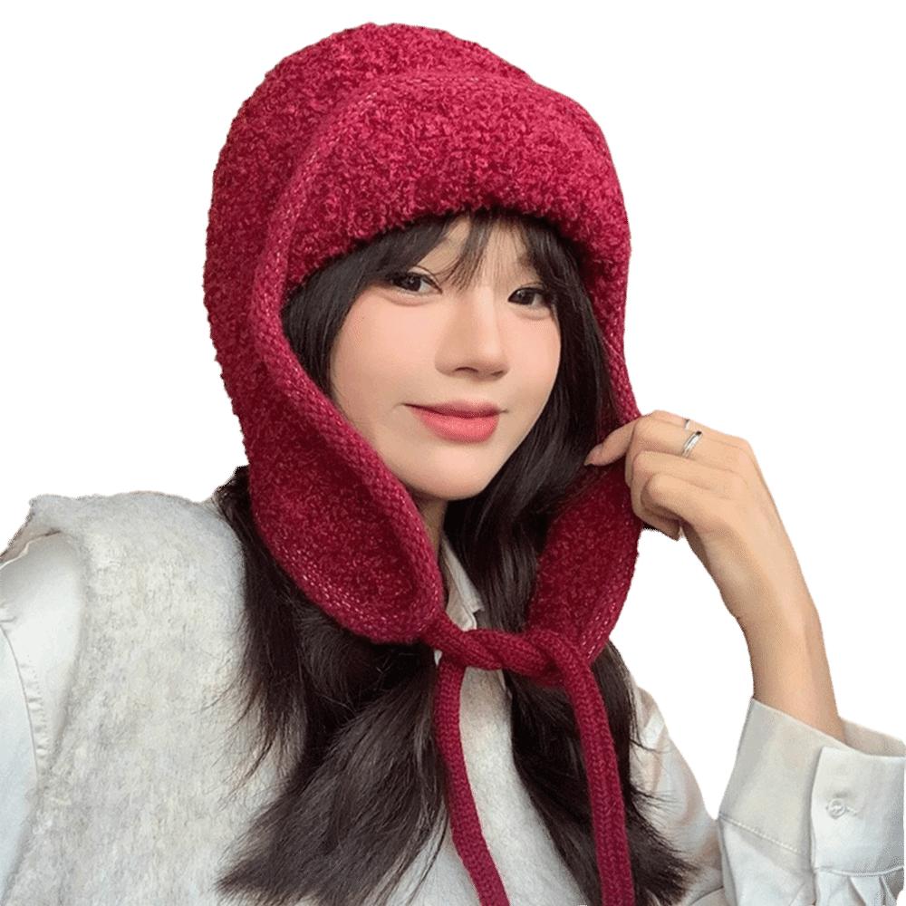 Warm Knitted Hat Plush Beanies Cap Cute Winter Hat