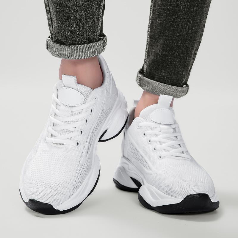 Fashion Lace-Up Men Elevator Shoes Height Increase Sneakers 8cm Male Comfortable Walking Footwear Breathable Men Casual Summer Shoes
