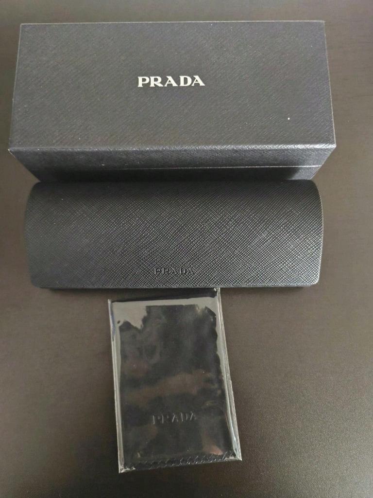 Prada Estuche Duro para Gafas de Cuero PU Negro