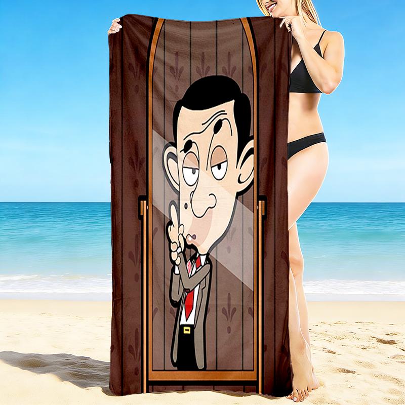 1Pc Mr Bean'S Mirror Moment Beach Towel, Quick Dry, Multi-Use for Beach Pool Gym Yoga Home Travel, Christmas, Halloween, Xmas Gift M929379