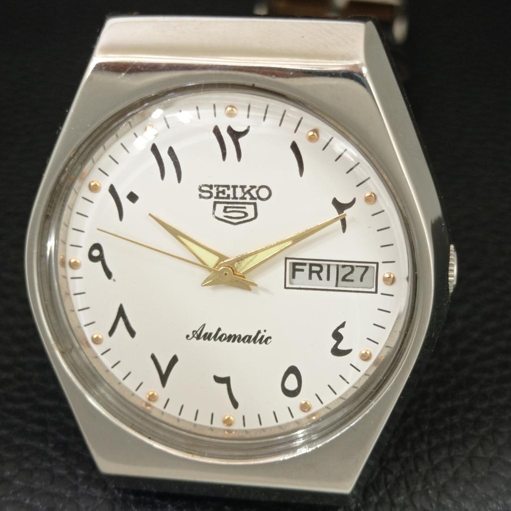 VINTAGE SEIKO 5 AUTOMATIC 6309A JAPAN MENS GREY COLOR DIAL WATCH a705538-1
