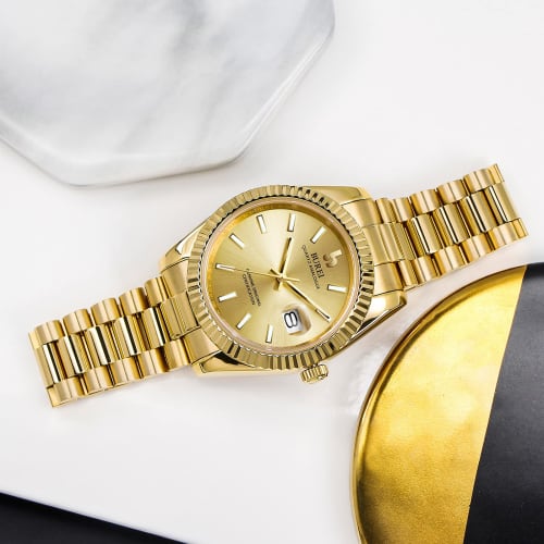 BUREI Pánské vodotěsné křemenné analogové hodinky se zlatou luminiscenční úpravou, jednoduché a oblíbené pro obchod i módu, ideální jako dárek k narozeninám