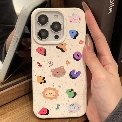 English Small Animals for IPhone16 Mobile Phone Case for Apple 14/13/12/11pro Wheat Anti-fall Xsma