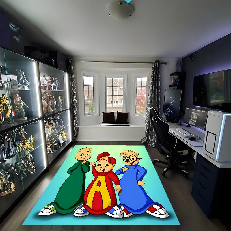 Alvin and the Chipmunks Printed Carpet, Rug for Office Chair Living Room Bedroom Kitchen Room Decor Gifts.