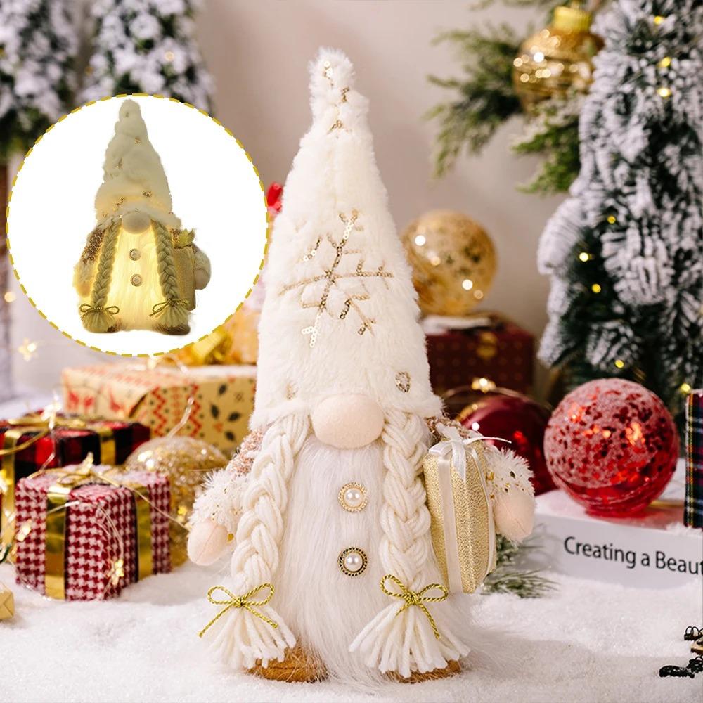 30cm LED Gnome Faceless Doll Christmas Decorations Home 2026 Night Light Holiday Xmas Ornament Gift Navidad New Year