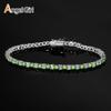 A New Copper Inlaid Zircon Tennis Bracelet Green Jewelry Fashion Design Trend, Popular
