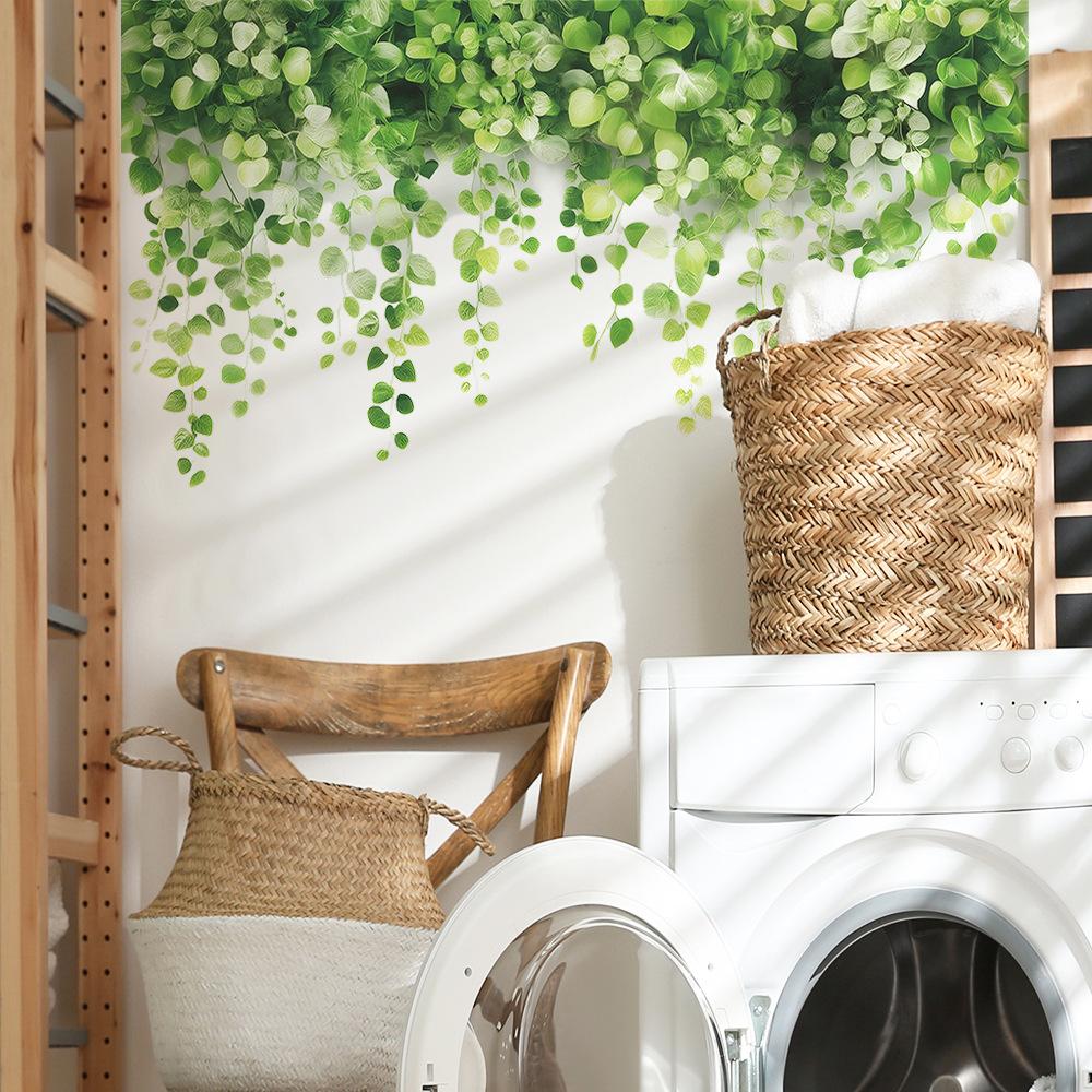 Small Fresh Green Leaf Vine Toilet Home Decoration Beautification Wall Stickers