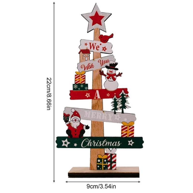 1/2PCS Desktop Christmas Tree Santa Claus DIY Decoration Wooden  Signs Plaque Xmas Decoration 2025 New Years Party Gifts