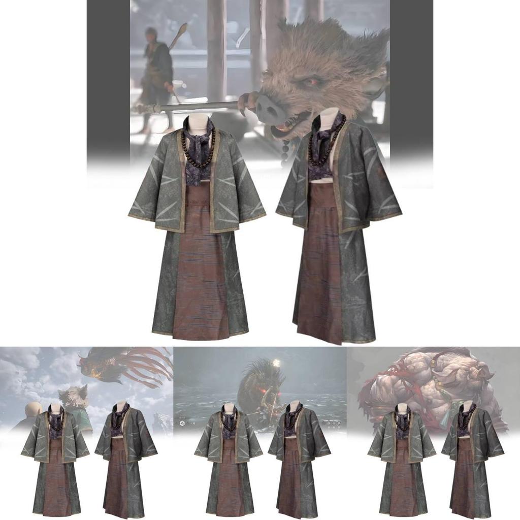 Stylish Black Myth Wukong Cosplay Outfit Featuring Pigsy Accessories For Halloween Fun