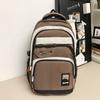 Large Capacity Student Schoolbag Men Color Block Backpack Computer Travel Backpack