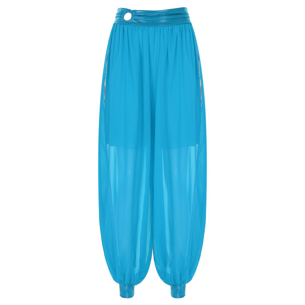 Dámské bloomery na břišní tanec Halloweenská tématická párty Karnevalový kostým Nařasený pas Rozparky na stranách