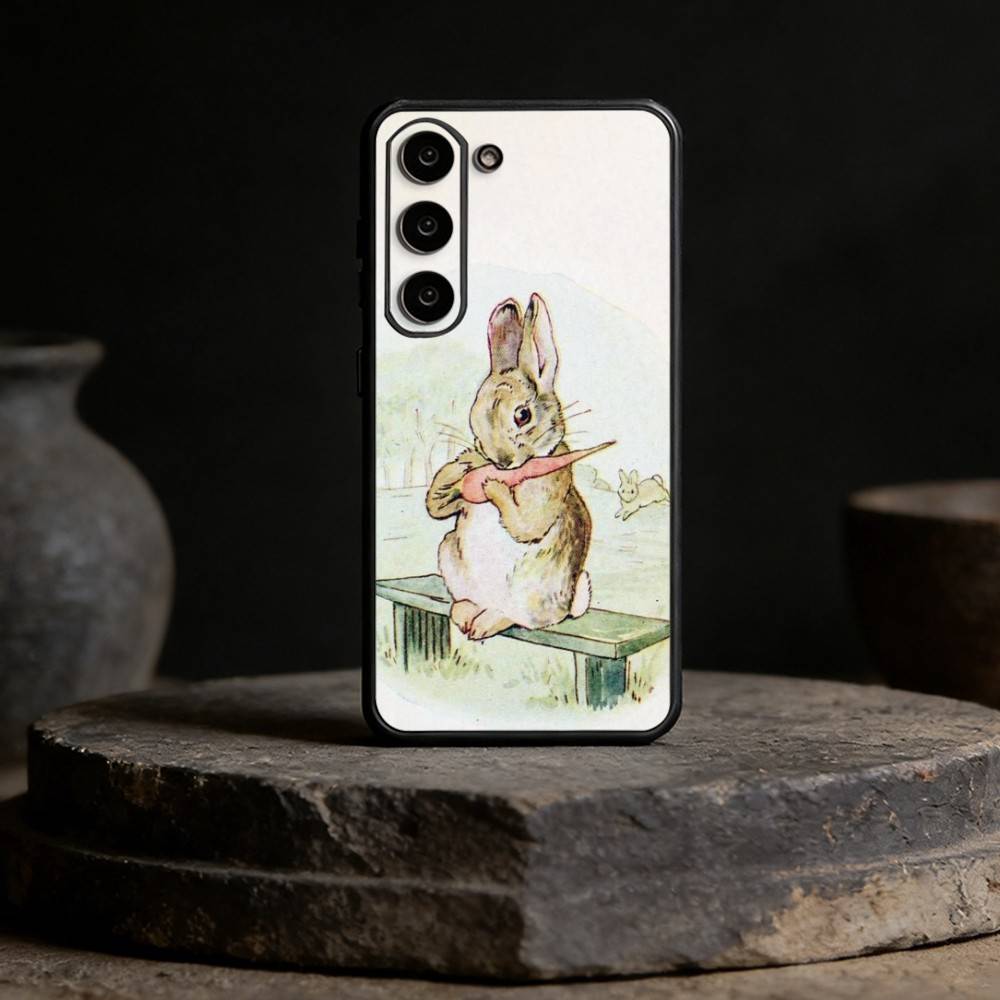 Cute P-Peter Rabbit Phone Case For Samsung Galaxy A91,80,73,72 ,71,53,52,32 ,31,22,21s,20,Soft Black Case