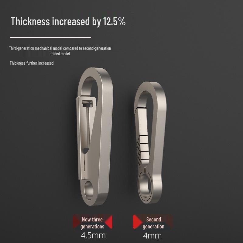 Men's Titanium Alloy Waist Keychain with Thick Circle Keyring.