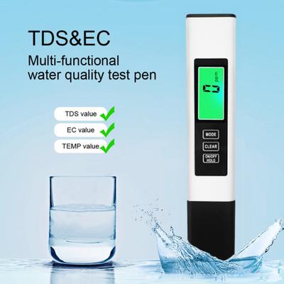 Water Quality Tester Digital Display High Precise Battery Powered Drinking Water TDS EC Meter Temperature Meter