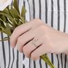 S Silver Cute Cat Rings for Women Sticky Cat with Long Tail Adjustable Ring Elegant Simple Handmade Animals Jewelry