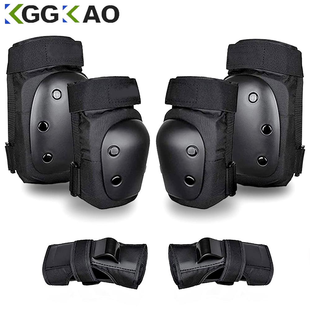 1/6Pcs Knee Elbow Wrist Guards Protective Gear Set For Adults Kids Skateboarding Biking Cycling Outdoor Sports