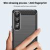 For Sony Xperia 1 VII Back Cover MOFI Brushed Texture Carbon Fiber Soft TPU Case