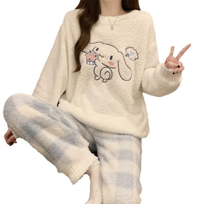 Dámská útulná fleecová zimní pyžamová souprava - Měkká, silná a hřejivá