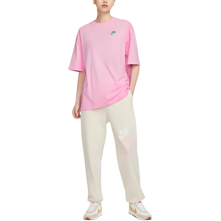 Nike Sportswear Drop Shoulder Sleeve T Shirt Women's Rise Pink HJ9427-662