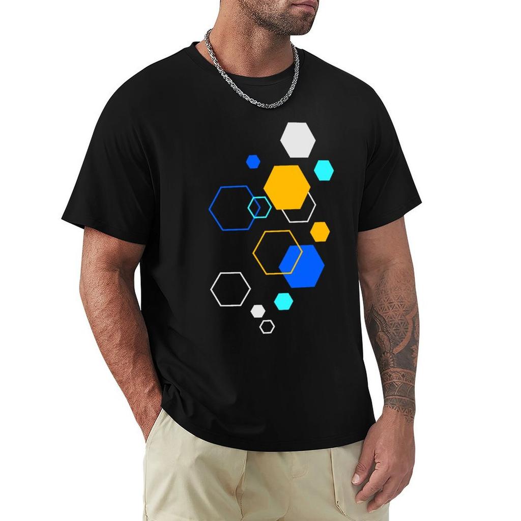 Hexagons Are The Bestagons Sticker Tshirt Regular Fit Plain Tee Shirt