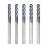New 5 Pcs 1/8" 4 Flute Ball Nose Carbide End Mill 1-1/2" Overall Length