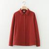 Cardigan da donna a maniche lunghe con colletto a punta autunnale primaverile, colore unito, filato a doppio strato, camicia base, camicette e camicie