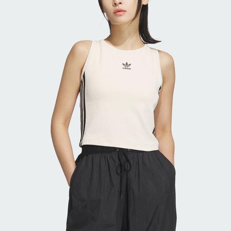 Adidas Originals 3-Stripes Padded Tank Top Women Tops Wonder-White JI6861