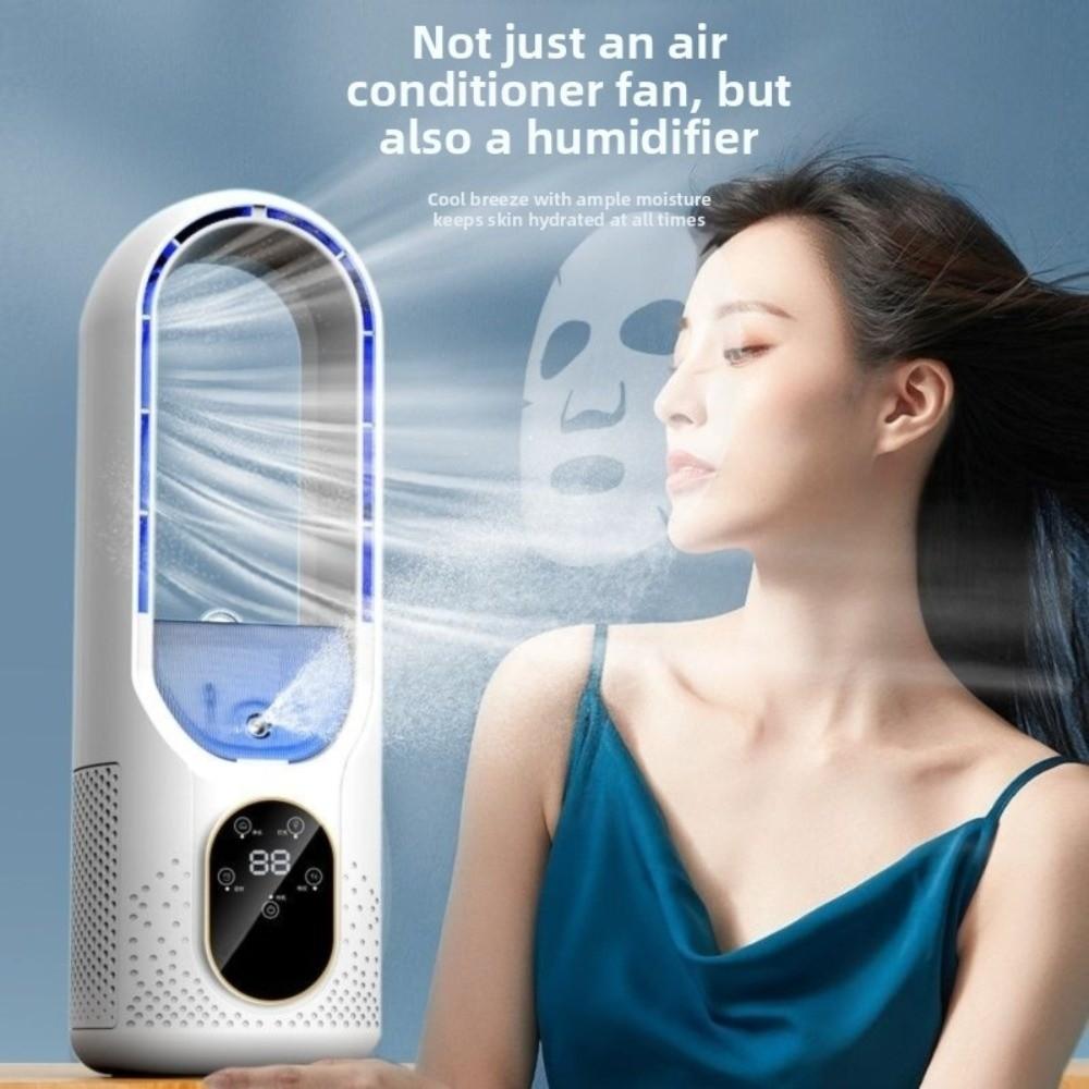 6 Geschwindigkeiten Blattloser Vernebelungsventilator Wassernebel Zerstäubung Tragbare Klimaanlage Zuhause Büro