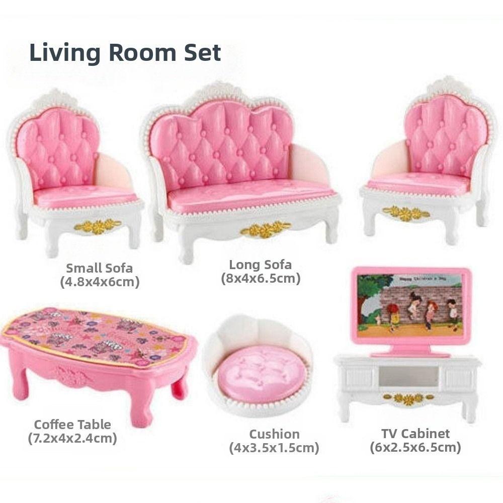 1Set Pink Kid Toys Kitchen Bedroom 4 Styles Cooking Things  Doll Game Accessoies