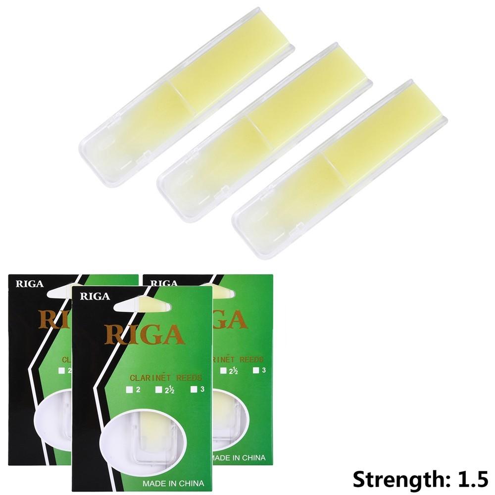 

3-pack Clarinet Reeds Resin Reeds Strength 1.5,2.0,2.5 Strength 1.5