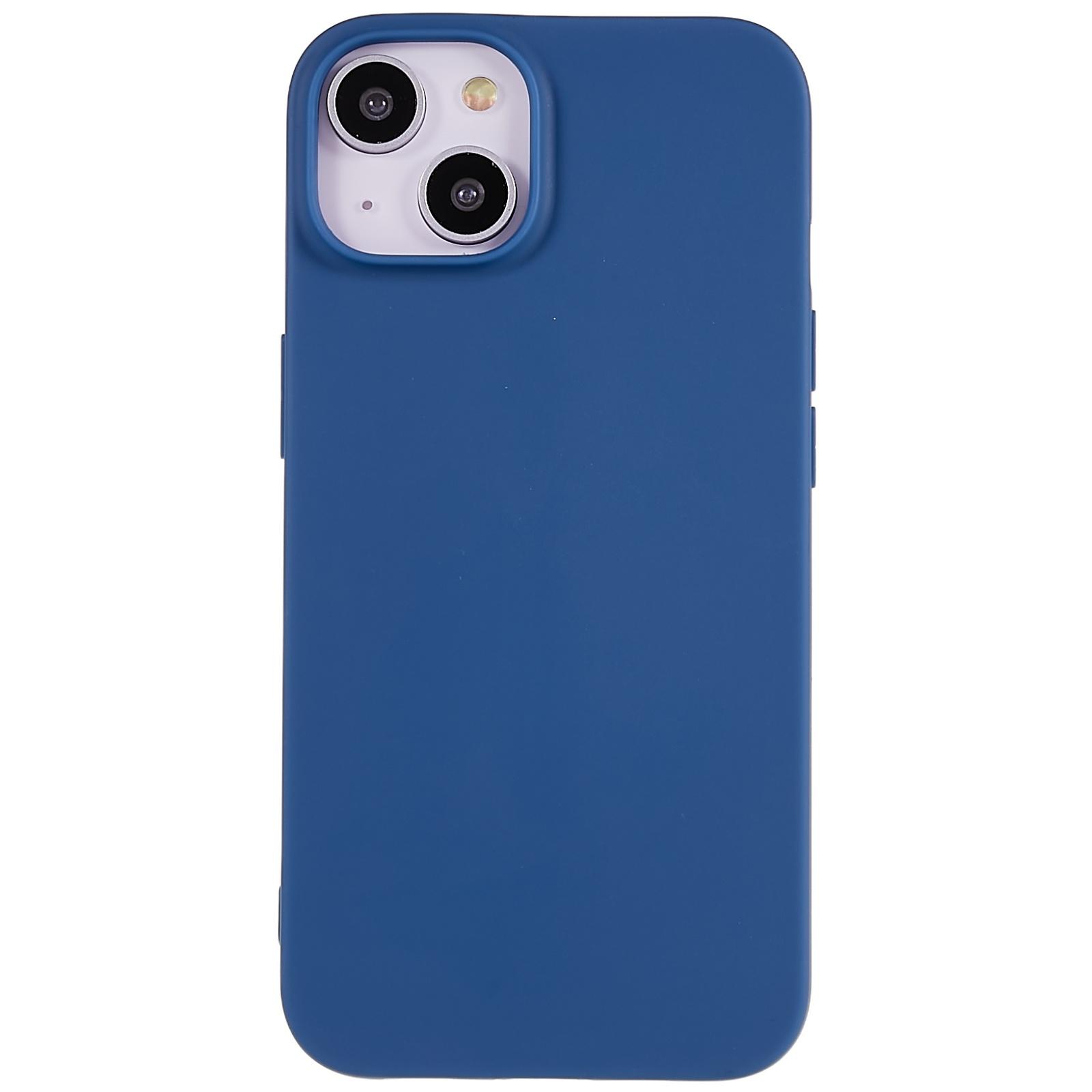 

For iPhone 13 6.1 inch Back Shell,Anti-Fingerprint Soft TPU Phone Case Shockproof Matte Protective Cover Blue