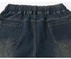 Girls' Medium-Large Plush Denim One-Piece Winter Pants - New Korean Style, Versatile Narrow/Wide Leg Design