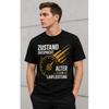 Men's Black Short Sleeve Crew Neck T-Shirt with German Car Inspection Graphic Print, Soft Cotton Feel, Casual Daily Wear Fit