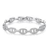 Xiancan 2024 S925 Silver Pig Nose Diamond Bracelet - Stylish Mingyuan Fashion
