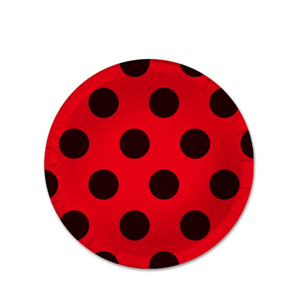 Ladybug Birthday Party Disposable Paper Plates, Cups, and Napkins