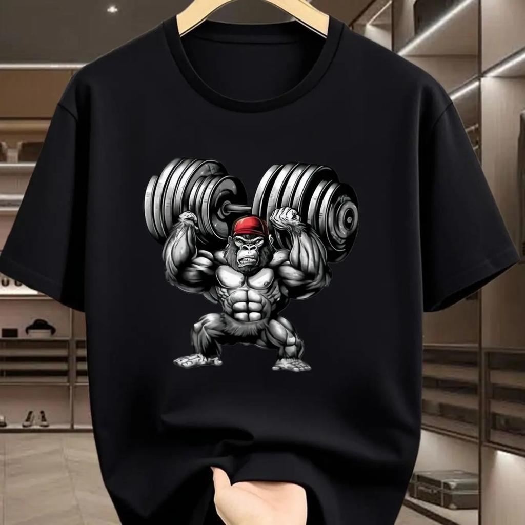 Gorilla Mens Cotton TShirt Gym Bodybuilding Athletic Cool Casual